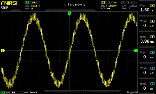 mp3デコーダー３，1kHz正弦波出力波形