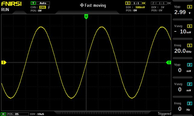 20kHz正弦波入力時の出力波形