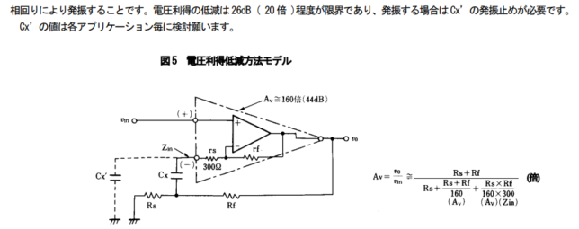 njm2073データシート記載の発振対策方法