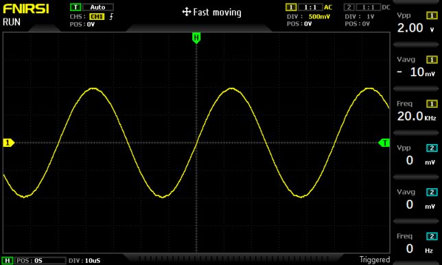 20kHz正弦波入力時の出力波形