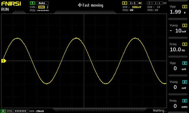 10Hz正弦波入力時の出力波形