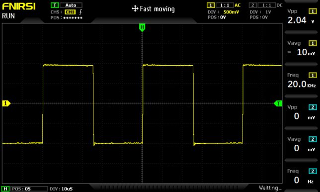 20kHz矩形波入力時の出力波形