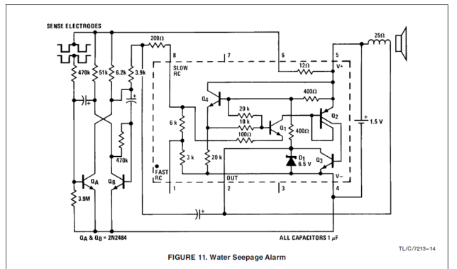 lm3909で作る水漏れ警報器