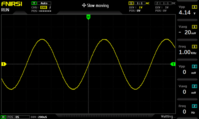 ディスクリートヘッドホンアンプ正弦波1kHz