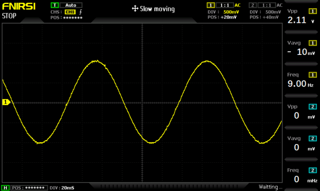 謎トランジスタアンプのカットオフ周波数を探るー正弦波9Hz