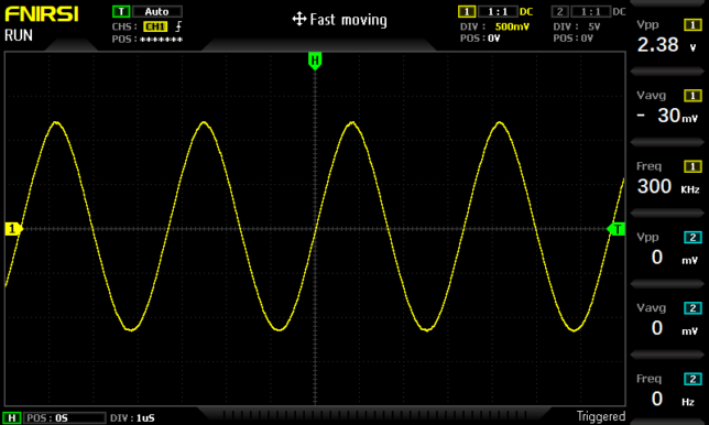 正弦波300kHz出力波形