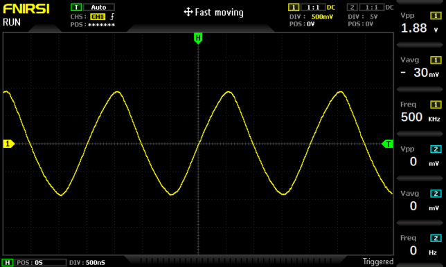 正弦波500kHz出力波形