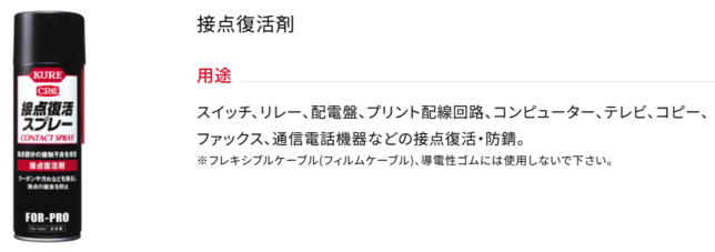 呉工業の接点復活スプレーの成分が5-56と似ている