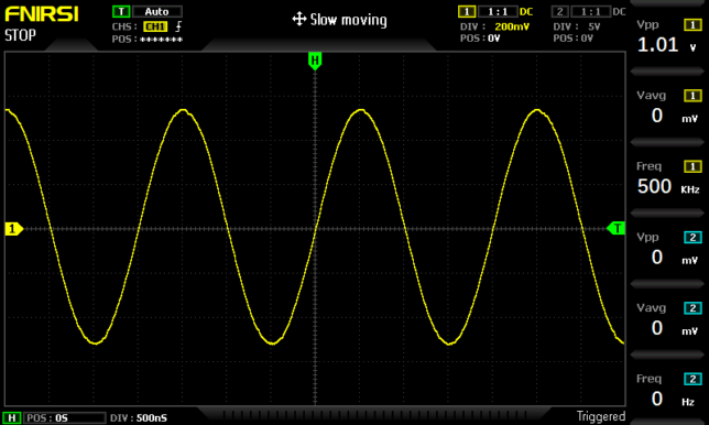 500kHz正弦波