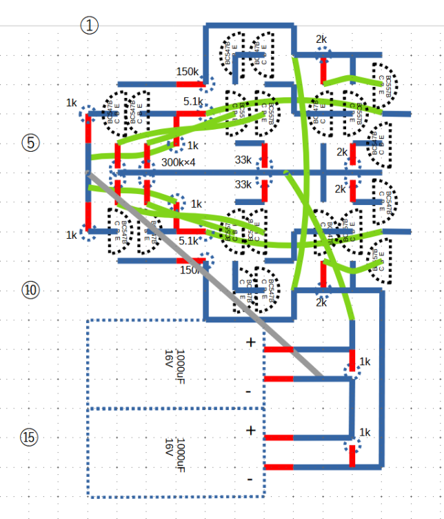 ヘッドホンアンプ実態配線図