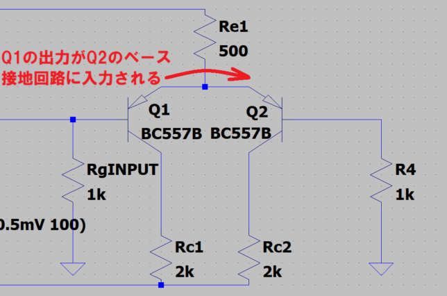 Q1とQ2は相似形だけど動作が異なる